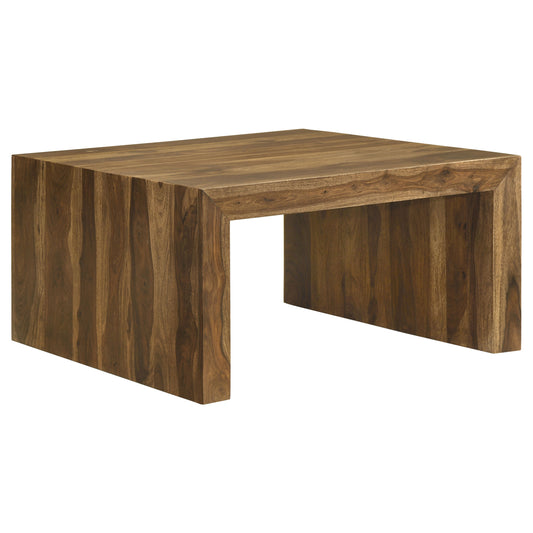 Odilia Square Solid Wood Coffee Table Auburn - The Sleep Loft - Online Mattress Showroom NYC