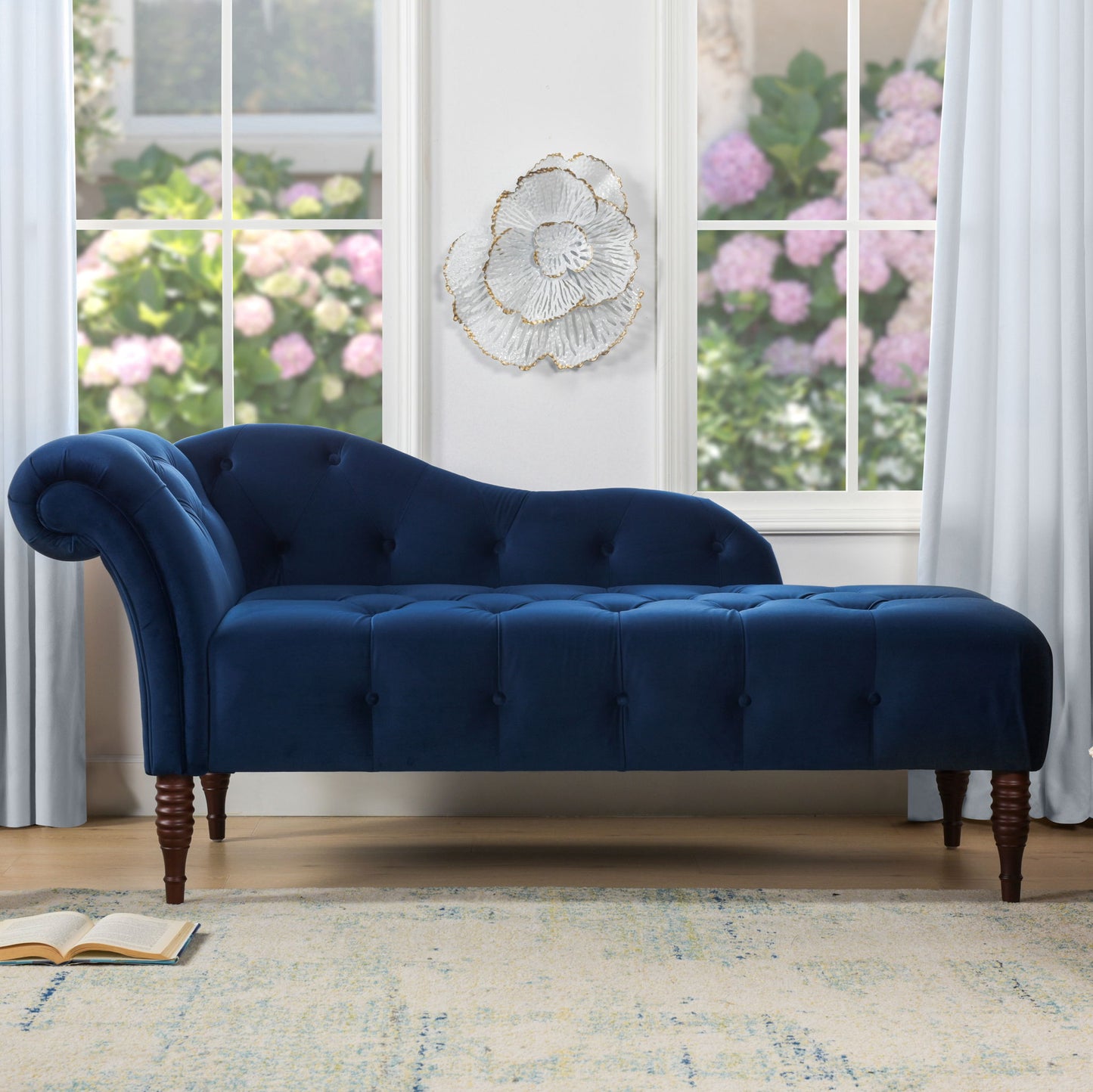 Samuel - Tufted Roll Arm Chaise Lounge - The Sleep Loft - Online Mattress Showroom NYC