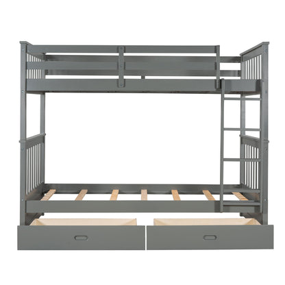 Bunk Bed With Ladders And 2 Storage Drawers - The Sleep Loft - Online Mattress Showroom NYC