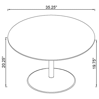 Ganso 3-piece Round Glass Top Coffee and End Table Set Black