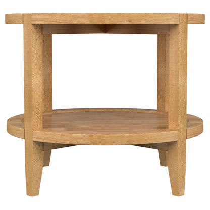 Camillo 2-piece Round Coffee and End Table Set Maple 
