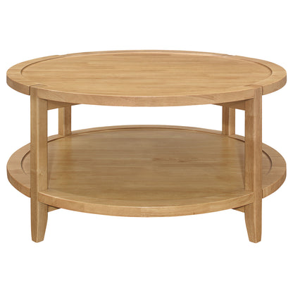 Camillo 2-piece Round Coffee and End Table Set Maple 