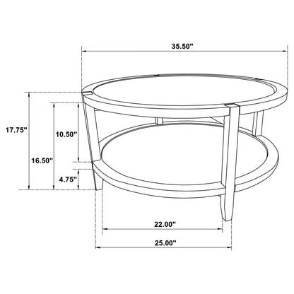 Camillo 2-piece Round Coffee and End Table Set Maple 