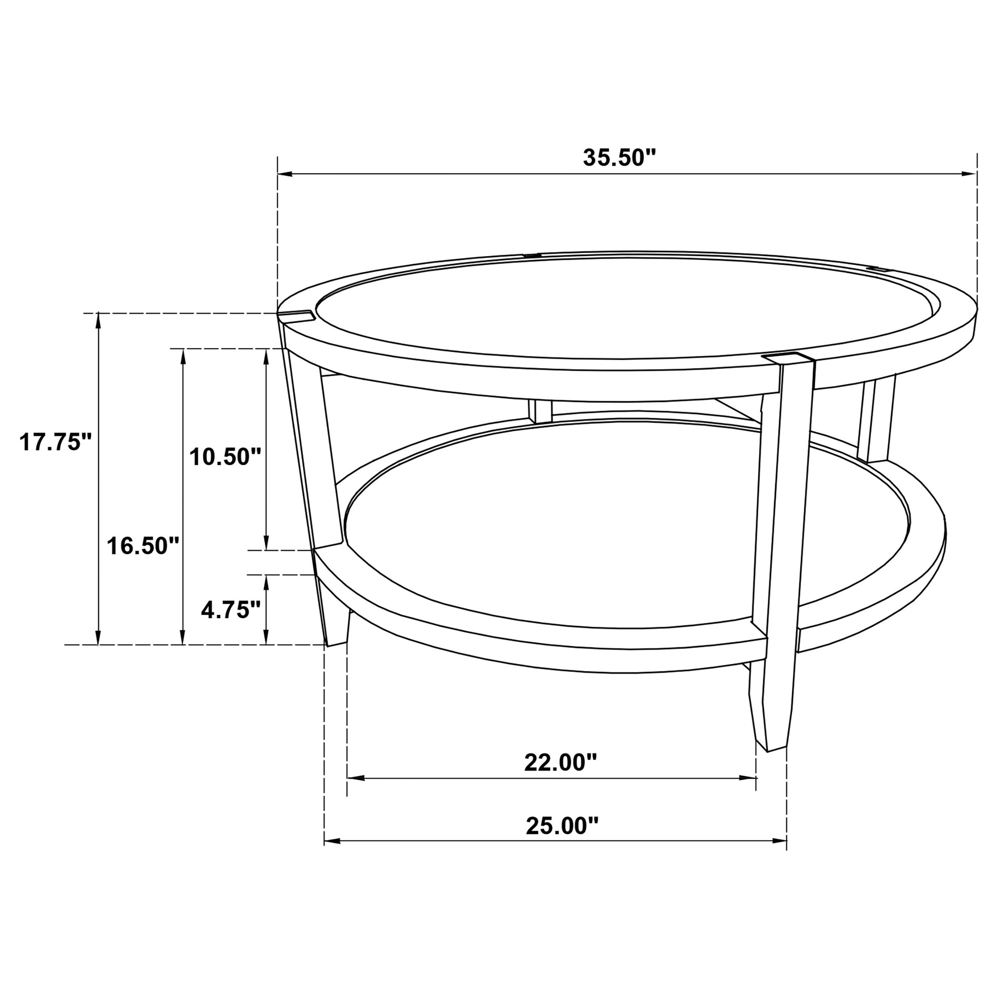 Camillo 3-piece Round Coffee and End Table Set Maple 