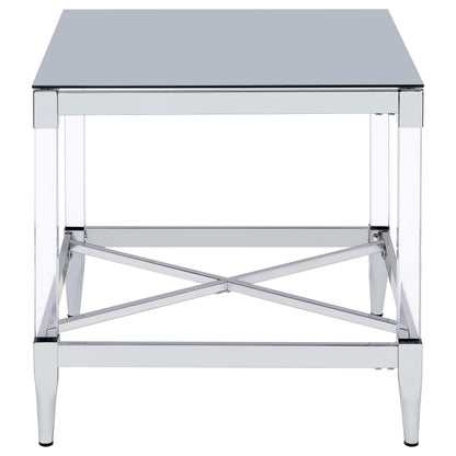 Lindley 2-piece Square Coffee and End Table Set Chrome