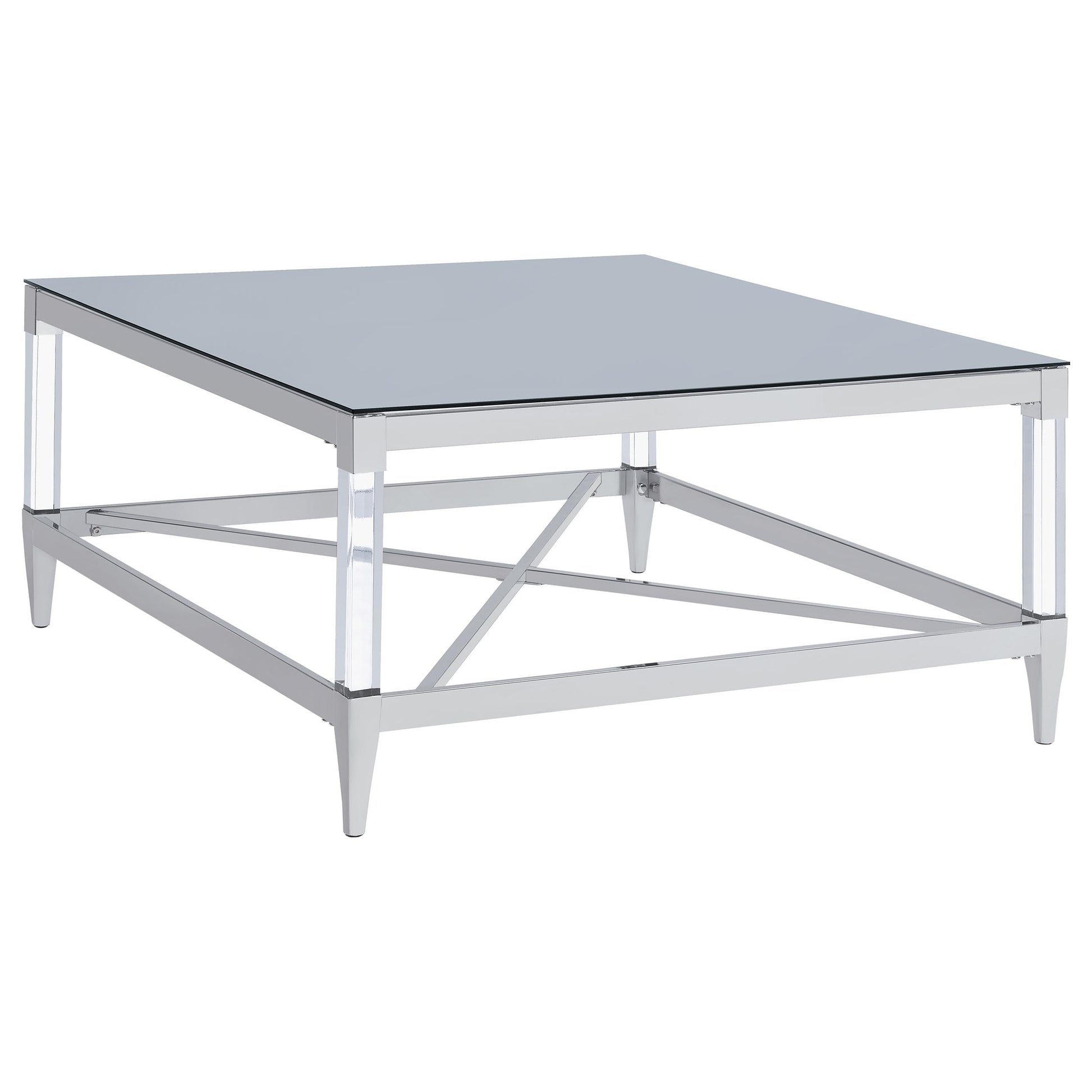 Lindley 2-piece Square Coffee and End Table Set Chrome