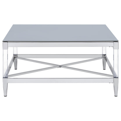 Lindley 2-piece Square Coffee and End Table Set Chrome