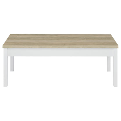 Stacie 3-piece Coffee Table Set Distressed Pine and White
