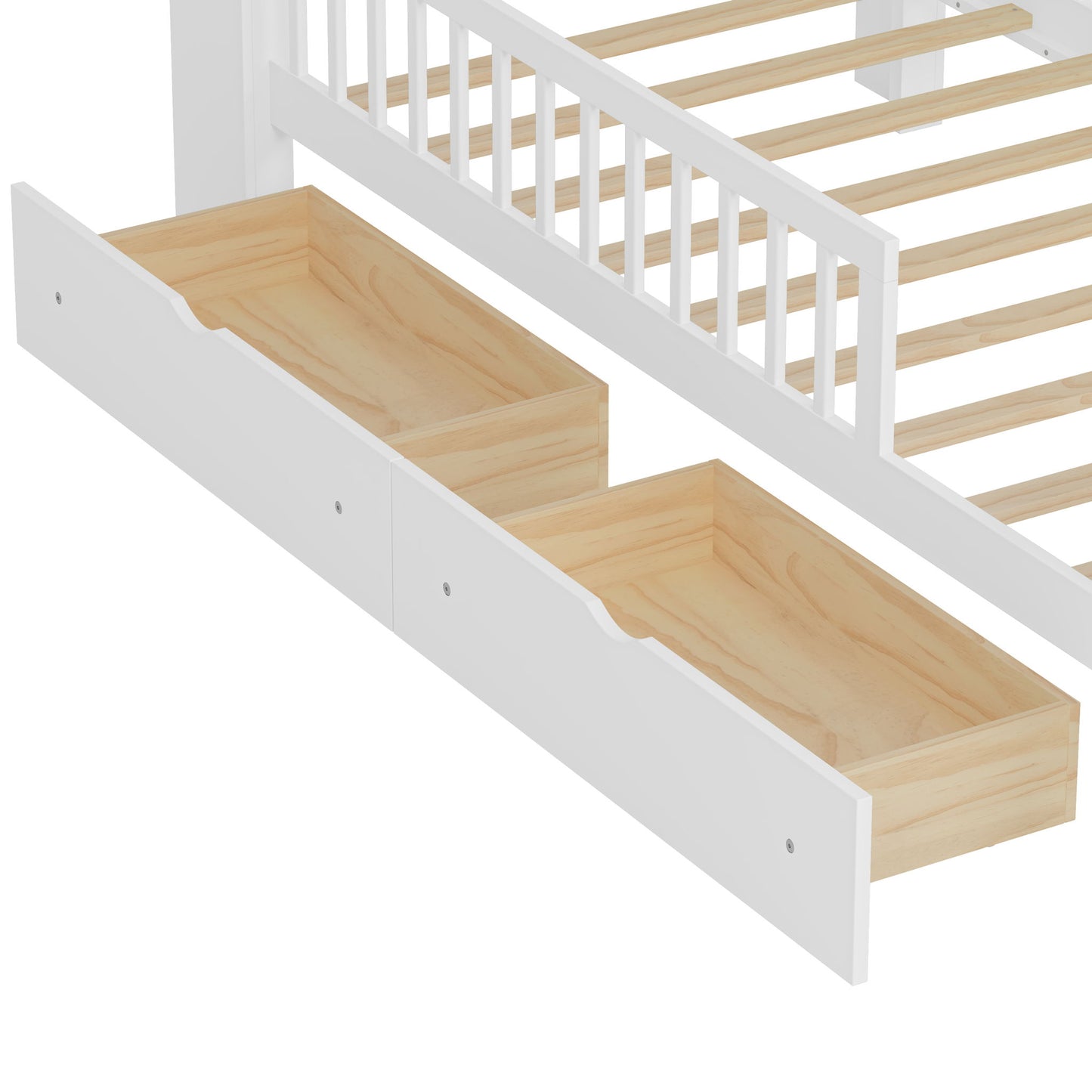 Bed With Headboard Storage Rack, 2 Under Bed Drawers, 3 Side Guardrails For Safety - The Sleep Loft - Online Mattress Showroom NYC