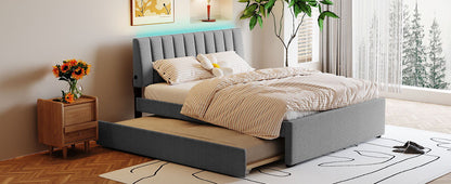 Upholstered Platform Bed With Trundle - The Sleep Loft - Online Mattress Showroom NYC