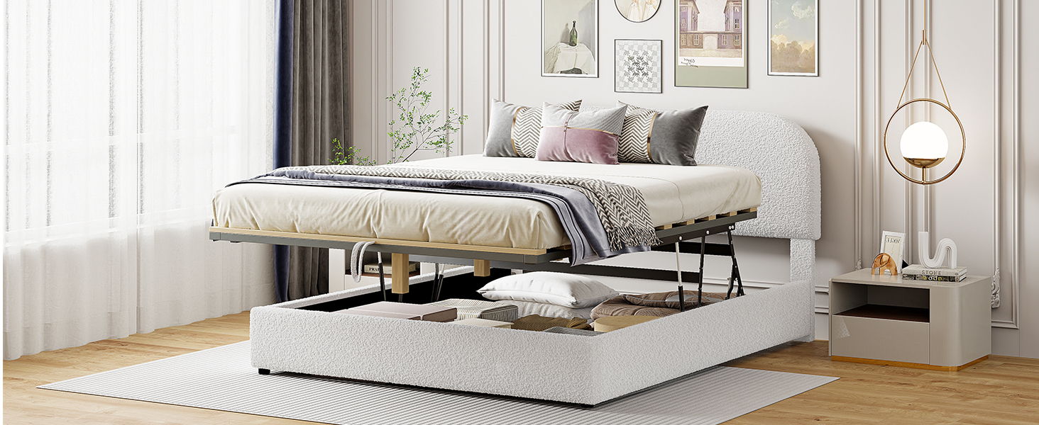 Upholstered Platform Bed With Hydraulic Storage System - The Sleep Loft - Online Mattress Showroom NYC