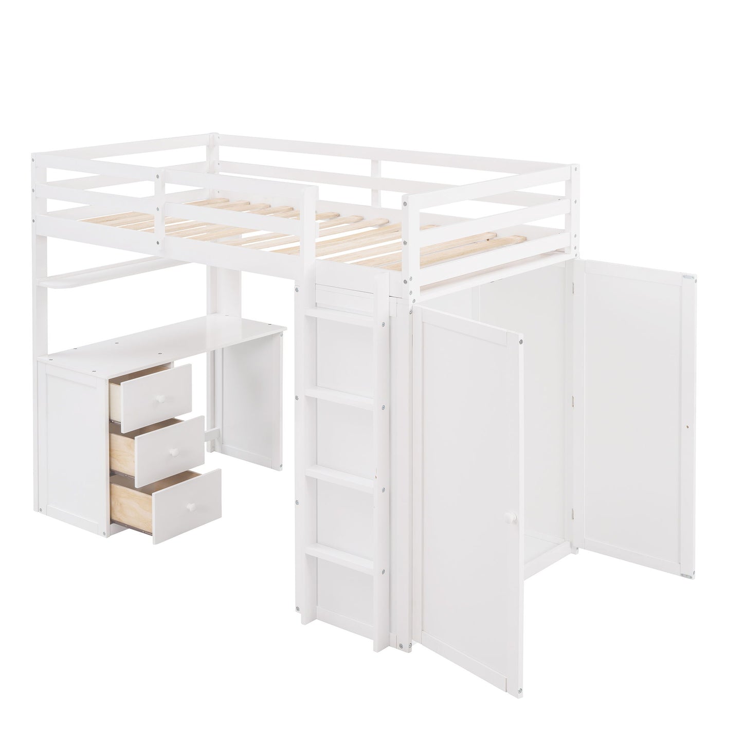 Loft Bed With Drawers, Desk, And Wardrobe - The Sleep Loft - Online Mattress Showroom NYC