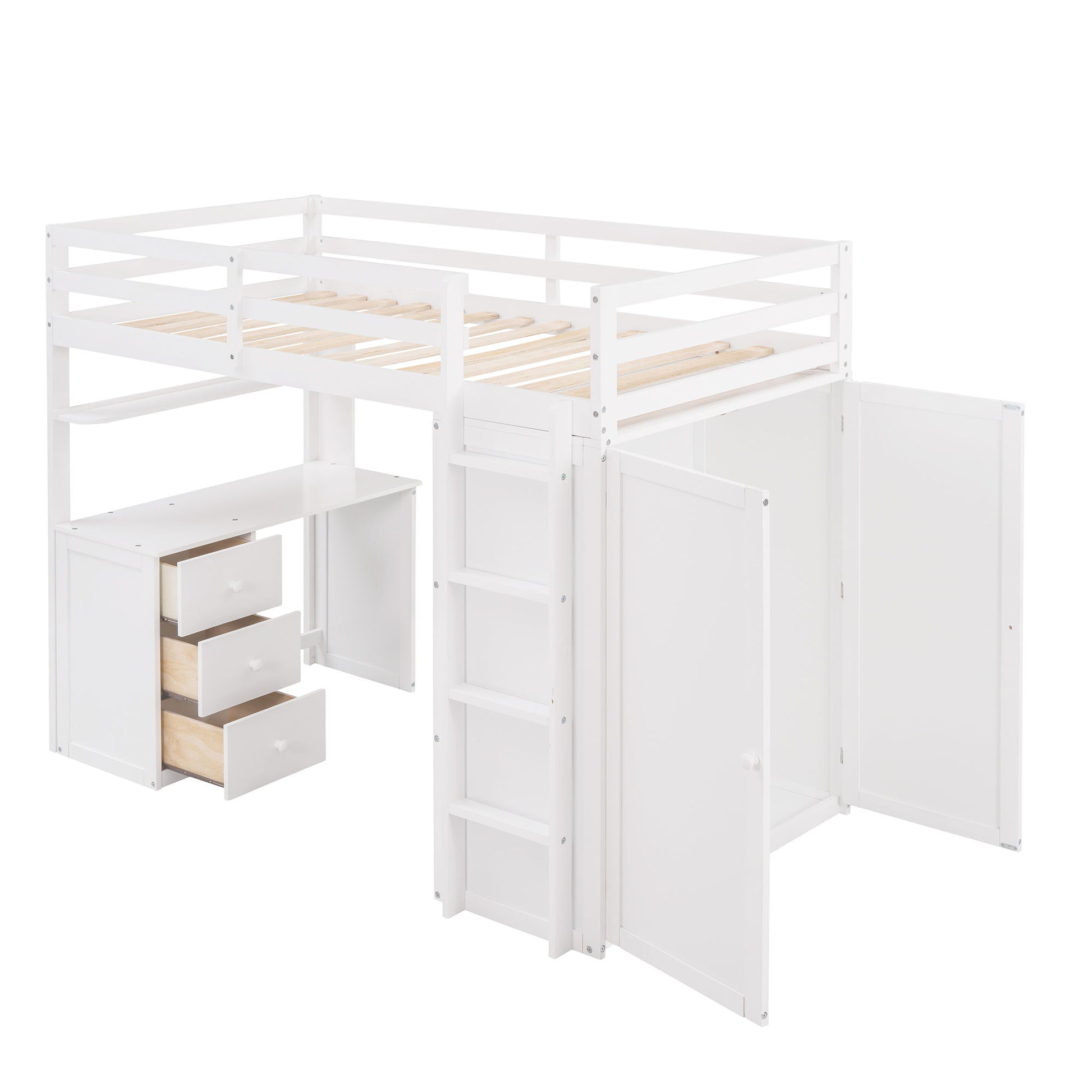 Loft Bed With Drawers, Desk, And Wardrobe - The Sleep Loft - Online Mattress Showroom NYC