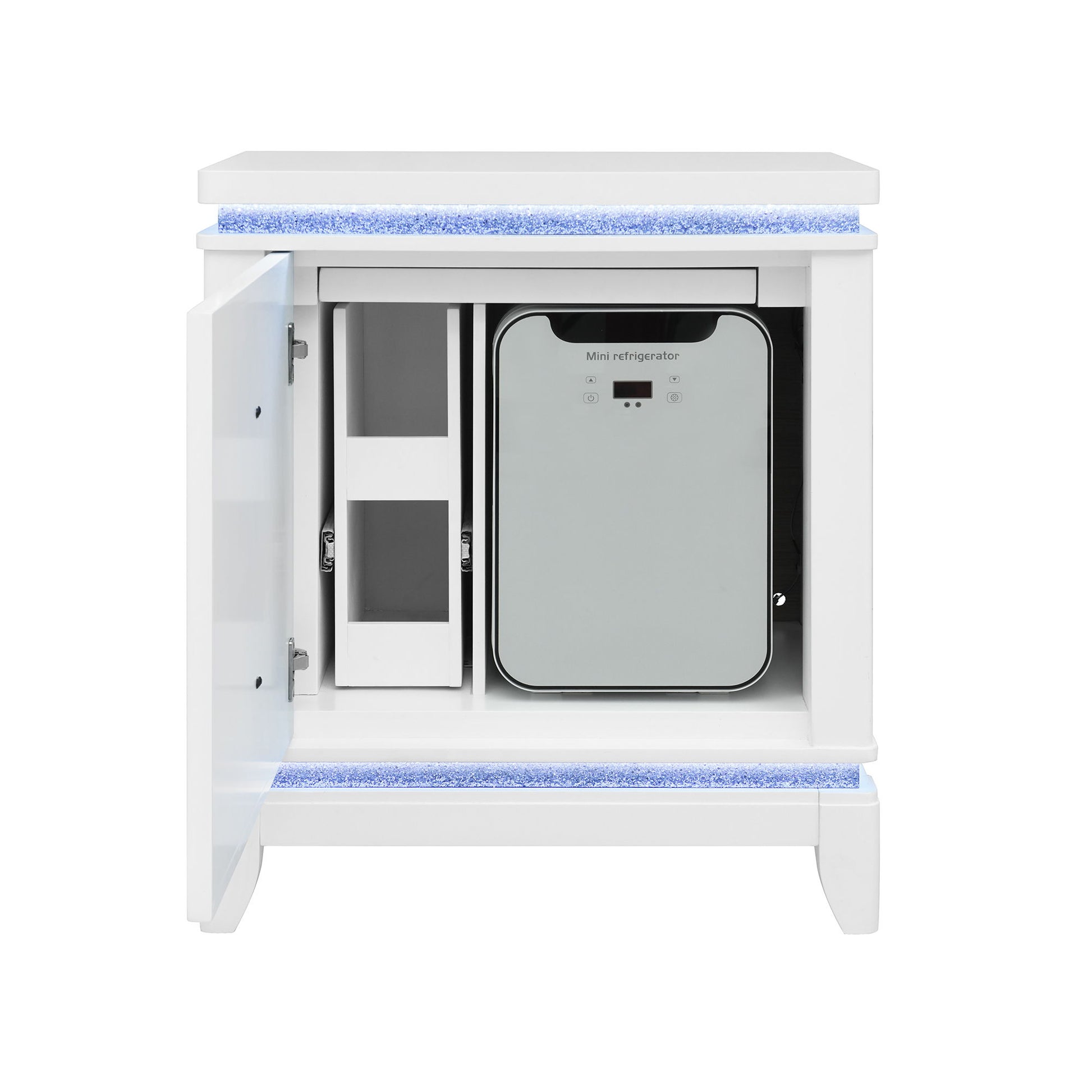 Adalid - Nightstand With Cooler, USB And Speaker - White - The Sleep Loft - Online Mattress Showroom NYC