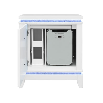 Adalid - Nightstand With Cooler, USB And Speaker - White - The Sleep Loft - Online Mattress Showroom NYC