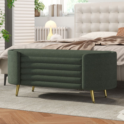 Modern Oval Storage Ottoman With Upholstery - The Sleep Loft - Online Mattress Showroom NYC