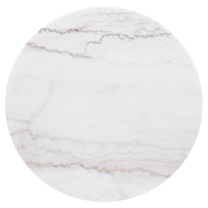 Jason Round White Marble Top Side End Table Charcoal