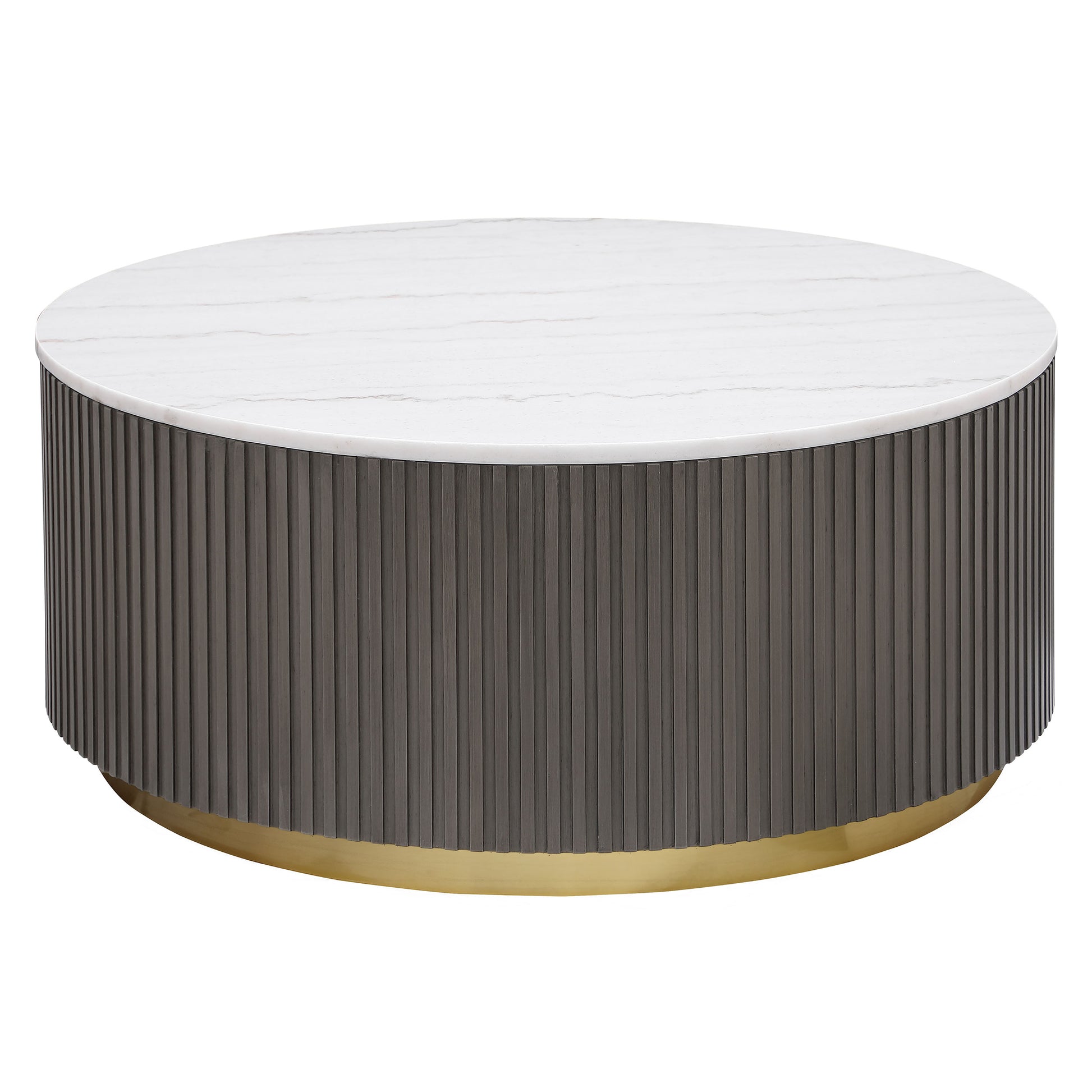 Jason Round White Marble Top Coffee Table Charcoal