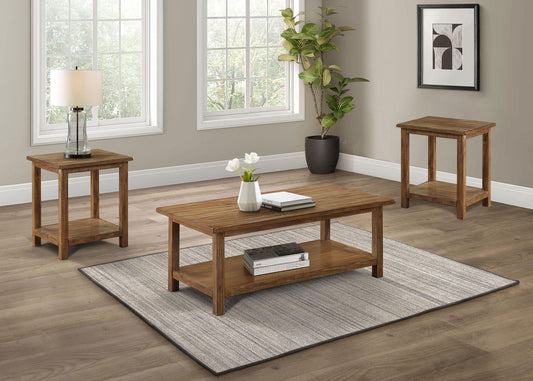 Payne 3-piece Coffee and End Table Set Distressed Brown - The Sleep Loft - Online Mattress Showroom NYC