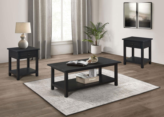 Payne 3-piece Coffee and 1-drawer End Table Set Java - The Sleep Loft - Online Mattress Showroom NYC