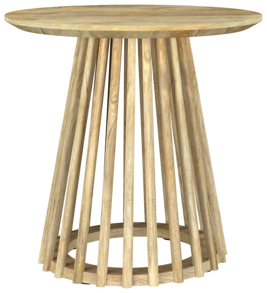 Touhy Round Solid Wood End Side Table Natural Mango - The Sleep Loft - Online Mattress Showroom NYC