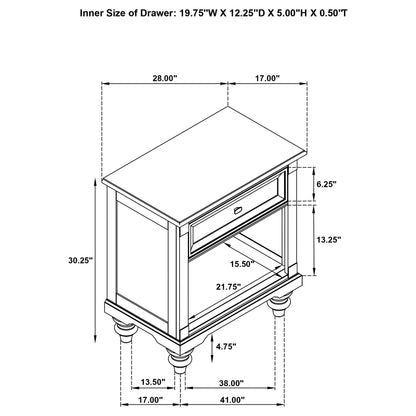 Berwick - 1 Drawer Nightstand With Open Cubby - Dark Oak - The Sleep Loft - Online Mattress Showroom NYC