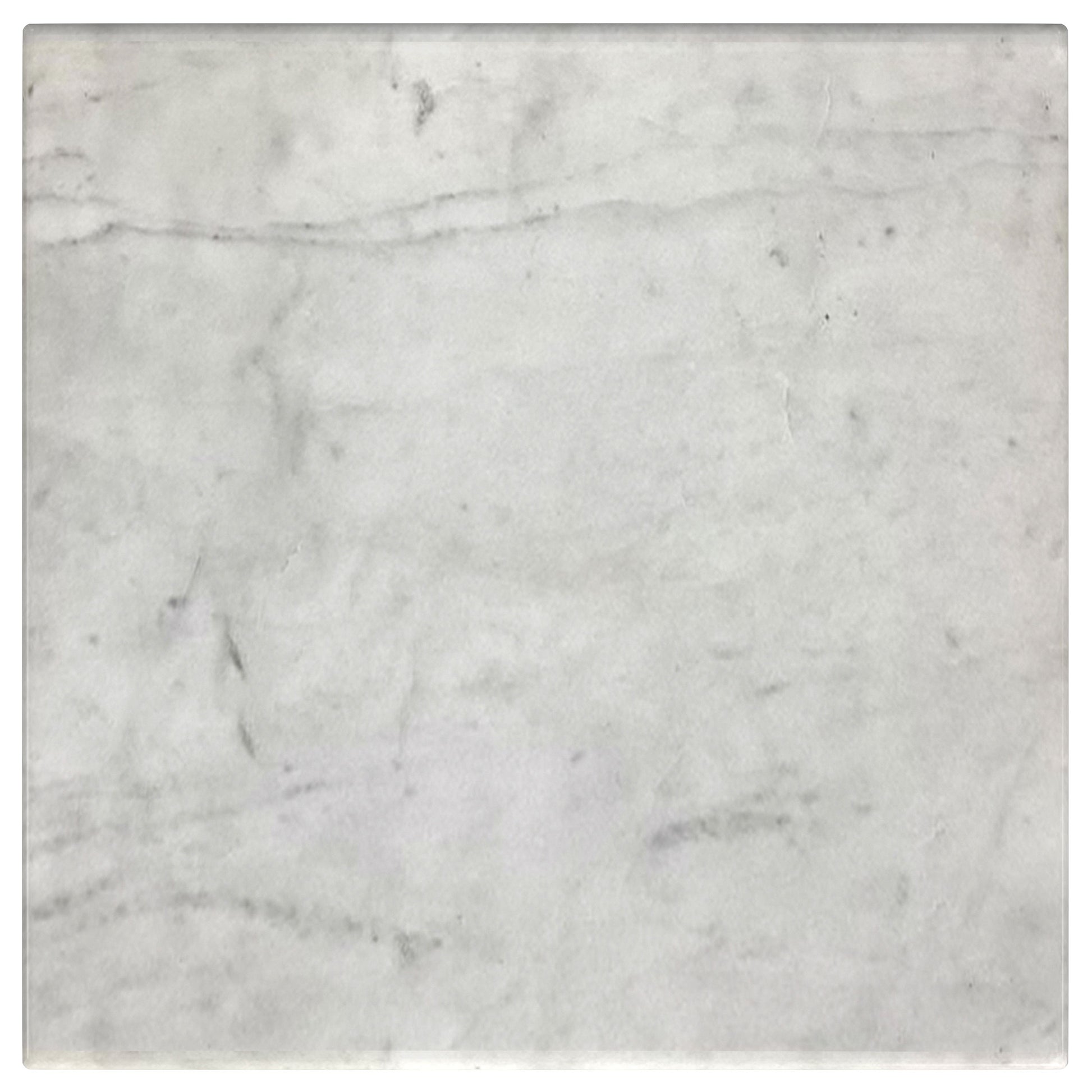Ebby Square Genuine Marble Top Metal End Table White