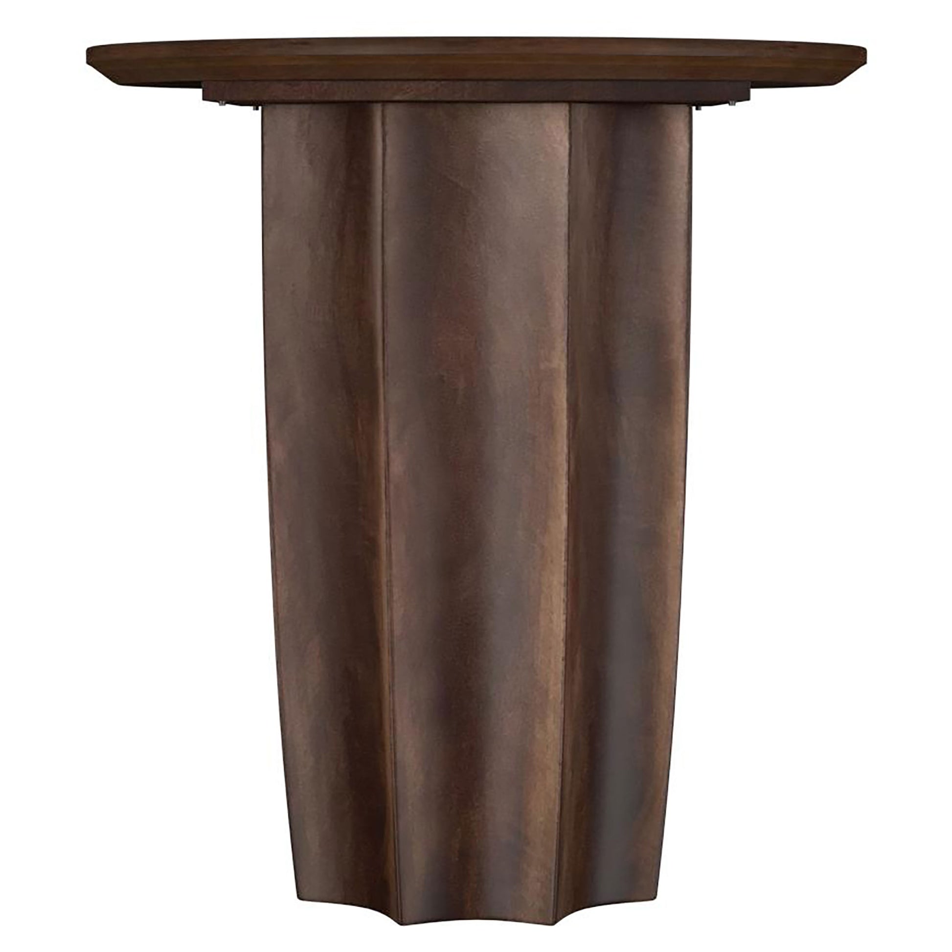 Cayenne Solid Mango Wood Accent Side End Table Walnut
