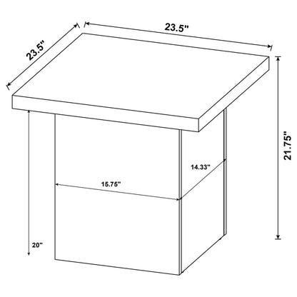 Devar Square Engineered Wood End Table Distressed Pine