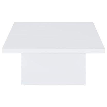 Devar Square Engineered Wood Coffee Table White High Gloss