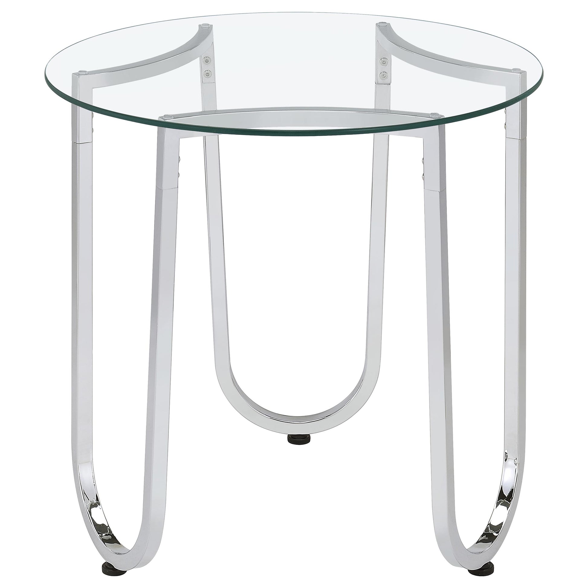 Beller 3-piece Round Tempered Glass Top Coffee Table Set Chrome