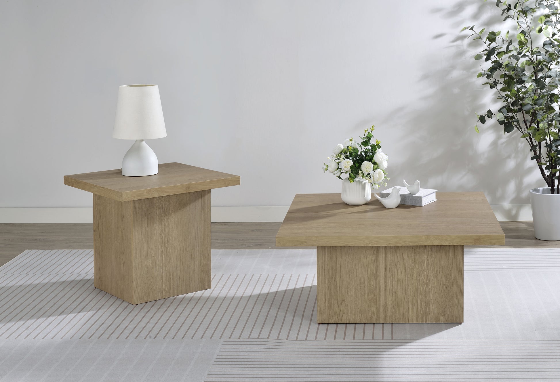 Devar Square Engineered Wood Cocktail Coffee Table Latte
