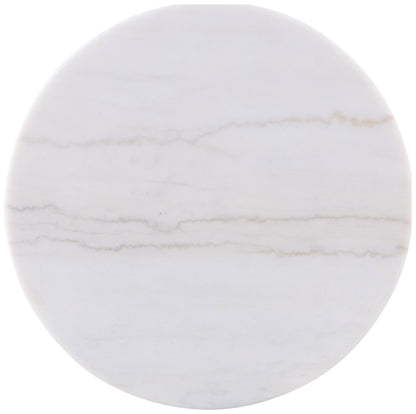 Jason 2-piece Round White Marble Coffee Table Set Greige