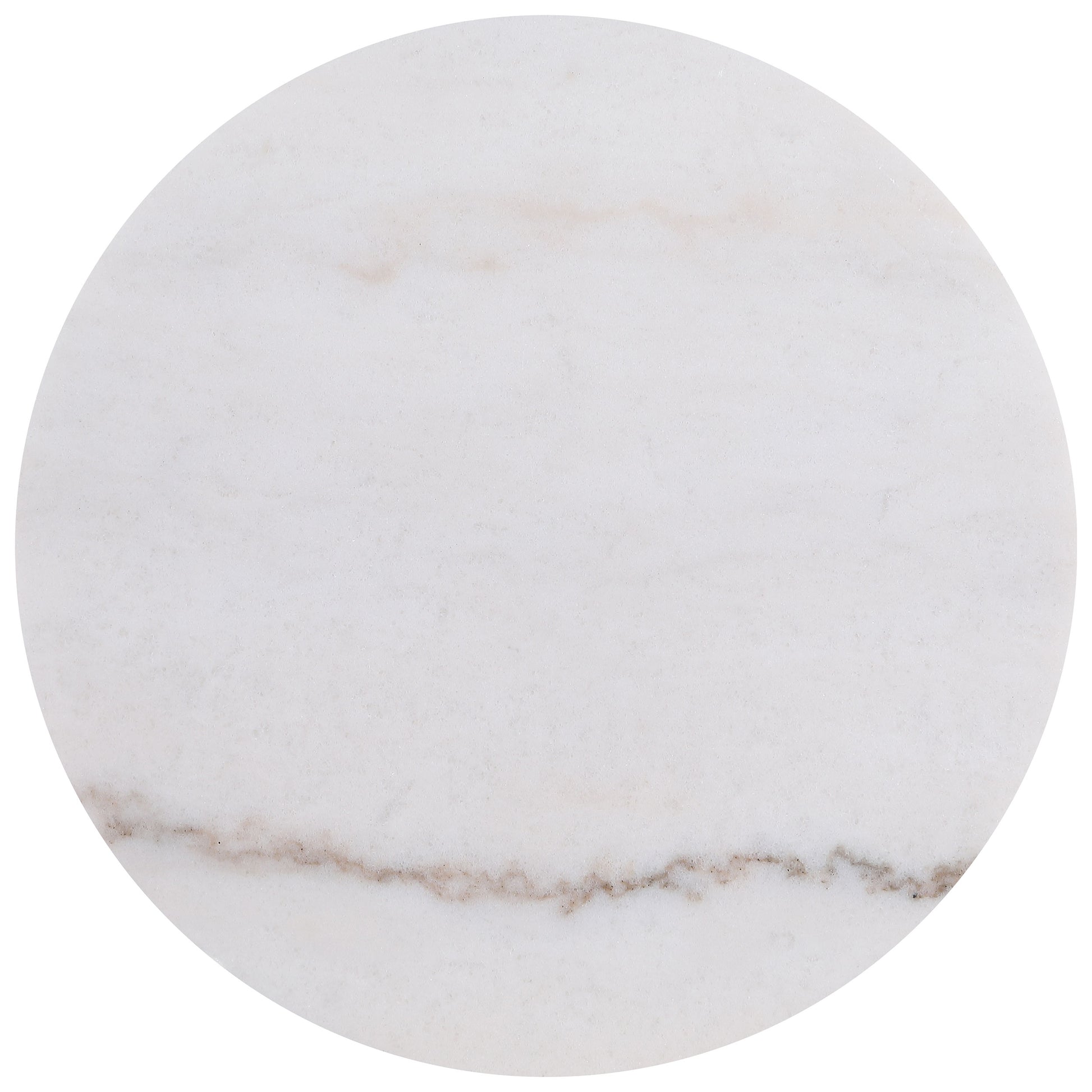 Jason 2-piece Round White Marble Coffee Table Set Honey Brown