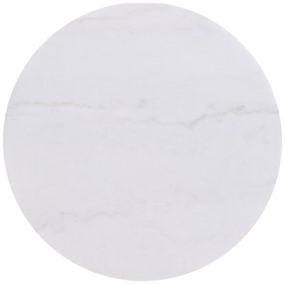 Jason Round White Marble Top Coffee Table Honey Brown
