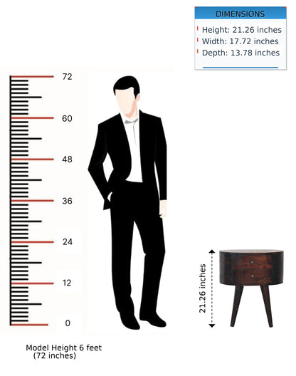 Rounded Bedside Table - Walnut - The Sleep Loft - Online Mattress Showroom NYC