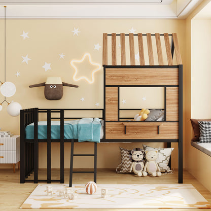 Loft Bed With Roof, Window, Guardrail, Ladder - The Sleep Loft - Online Mattress Showroom NYC
