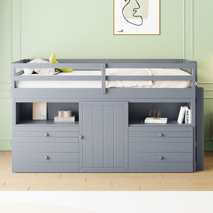 Loft Bed With 4 Drawers, Underneath Cabinet And Shelves - The Sleep Loft - Online Mattress Showroom NYC