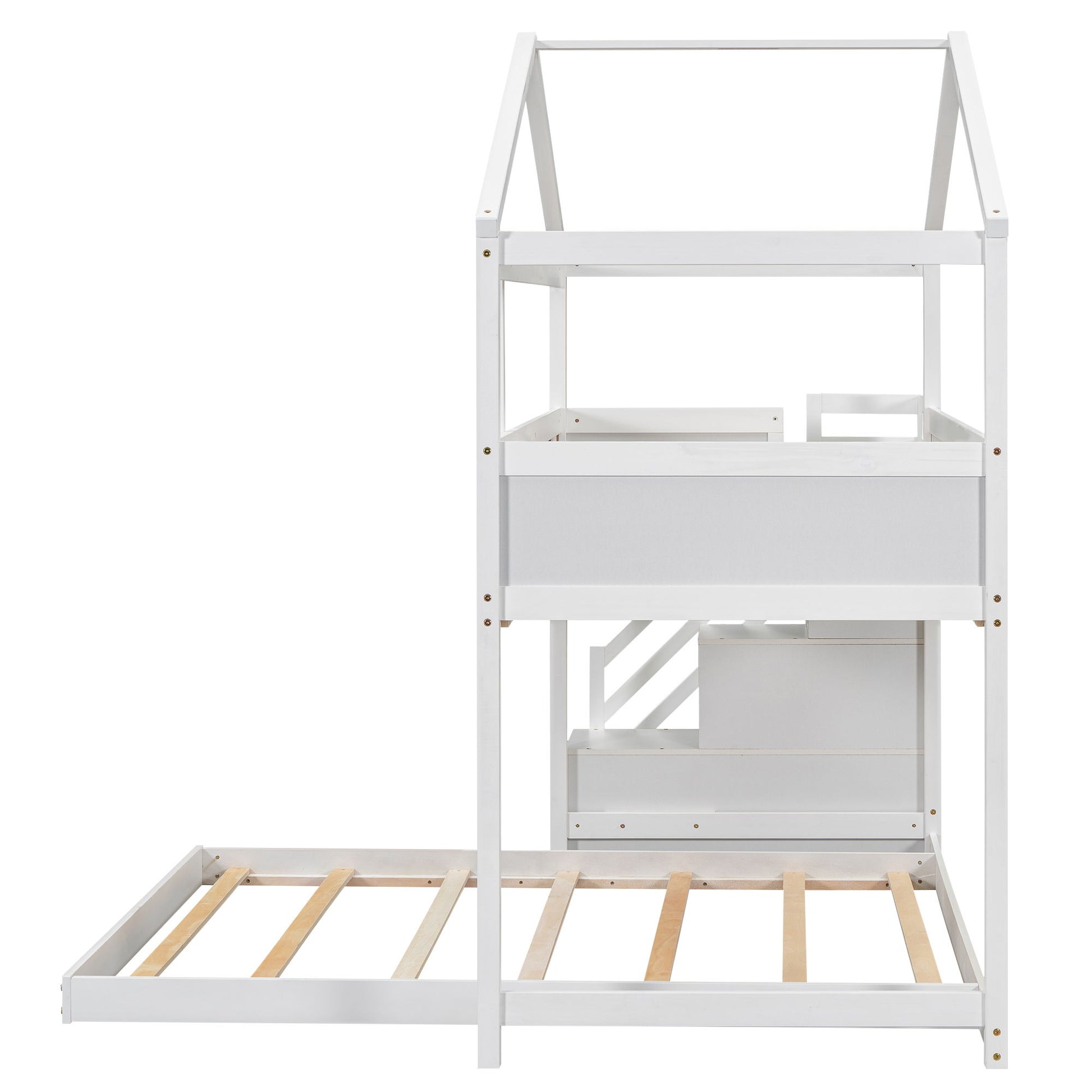 House Style Bunk Bed With Storage Staircase And board - The Sleep Loft - Online Mattress Showroom NYC