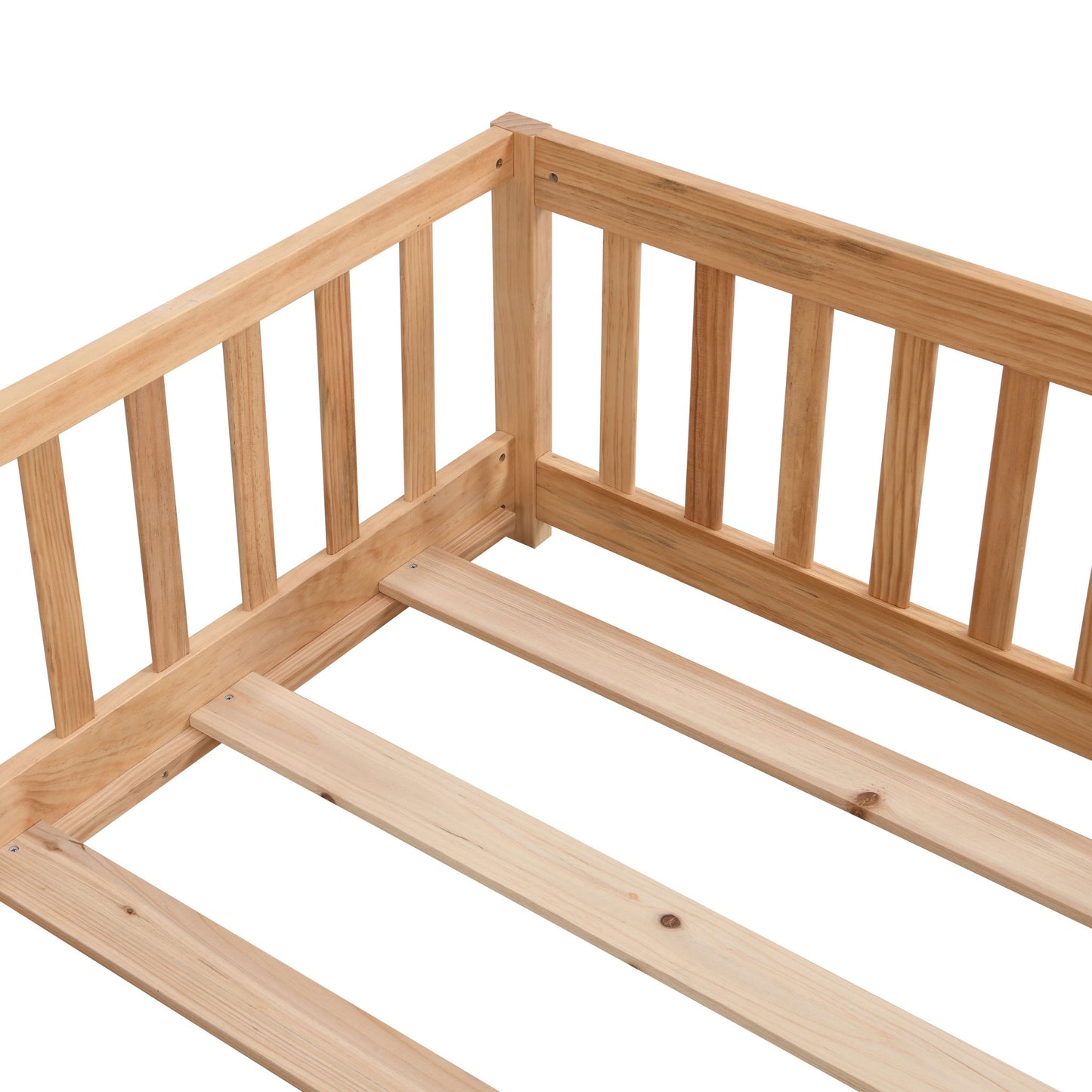 Solid Wood Floor Bed With Door And Fence For Children - The Sleep Loft - Online Mattress Showroom NYC
