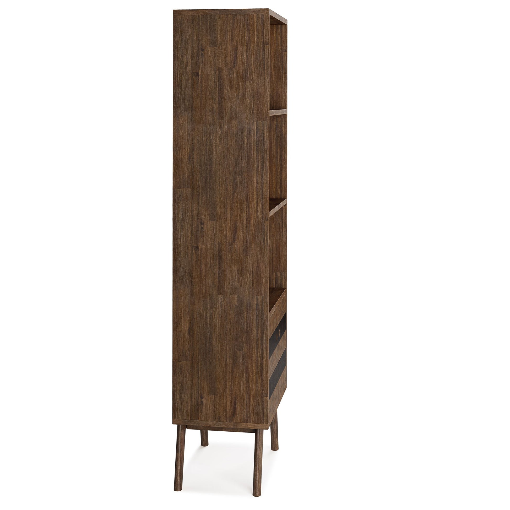 Clarkson - Bookcase With Storage - Rustic Natural Aged Brown - The Sleep Loft - Online Mattress Showroom NYC