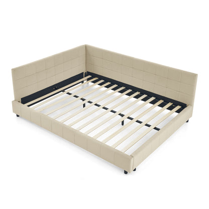 Mid-Century Storage Upholstered Tufted Bed Frame With Backrest And Armrests - The Sleep Loft - Online Mattress Showroom NYC