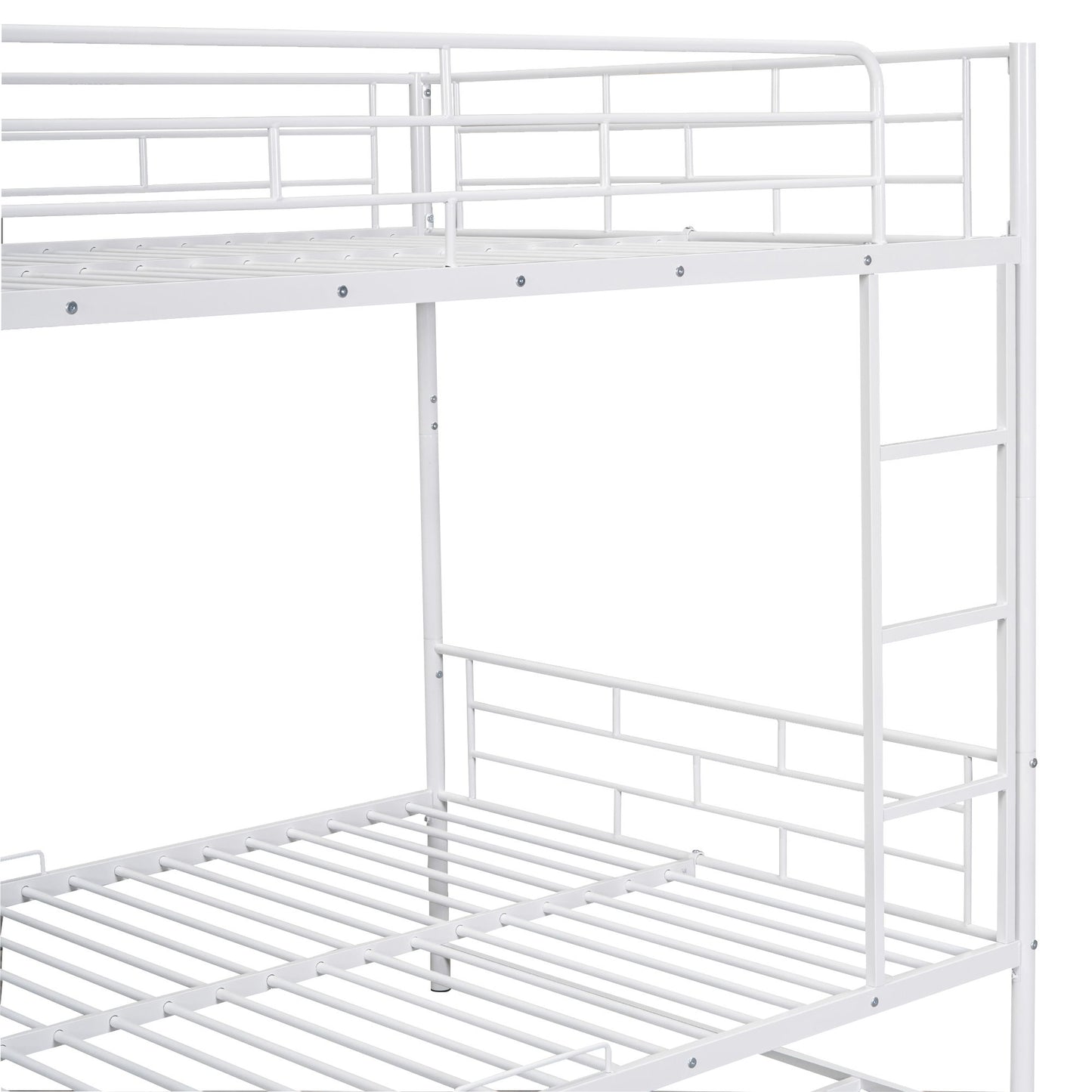 Metal Bunk Bed With Shelf And Guardrails - The Sleep Loft - Online Mattress Showroom NYC