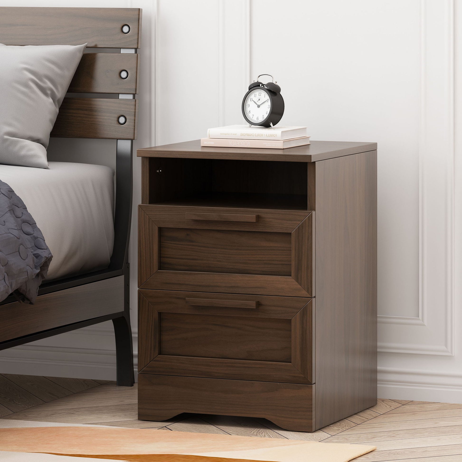 Broxon - Rustic Drawer Nightstand - The Sleep Loft - Online Mattress Showroom NYC