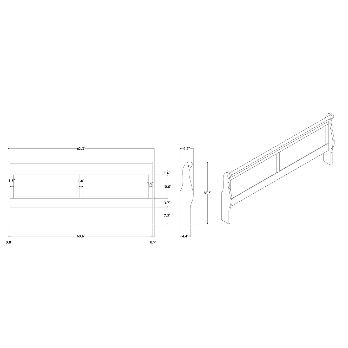 Charlston - Modern Sleigh Design Bed With LED - The Sleep Loft - Online Mattress Showroom NYC