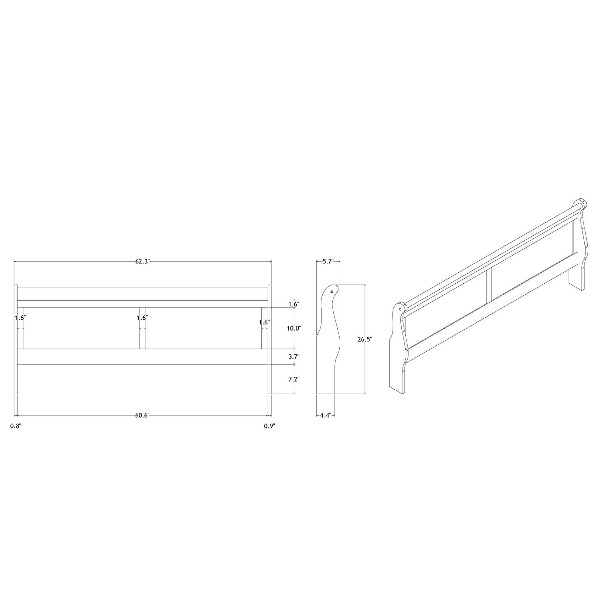 Charlston - Modern Sleigh Design Bed With LED - The Sleep Loft - Online Mattress Showroom NYC