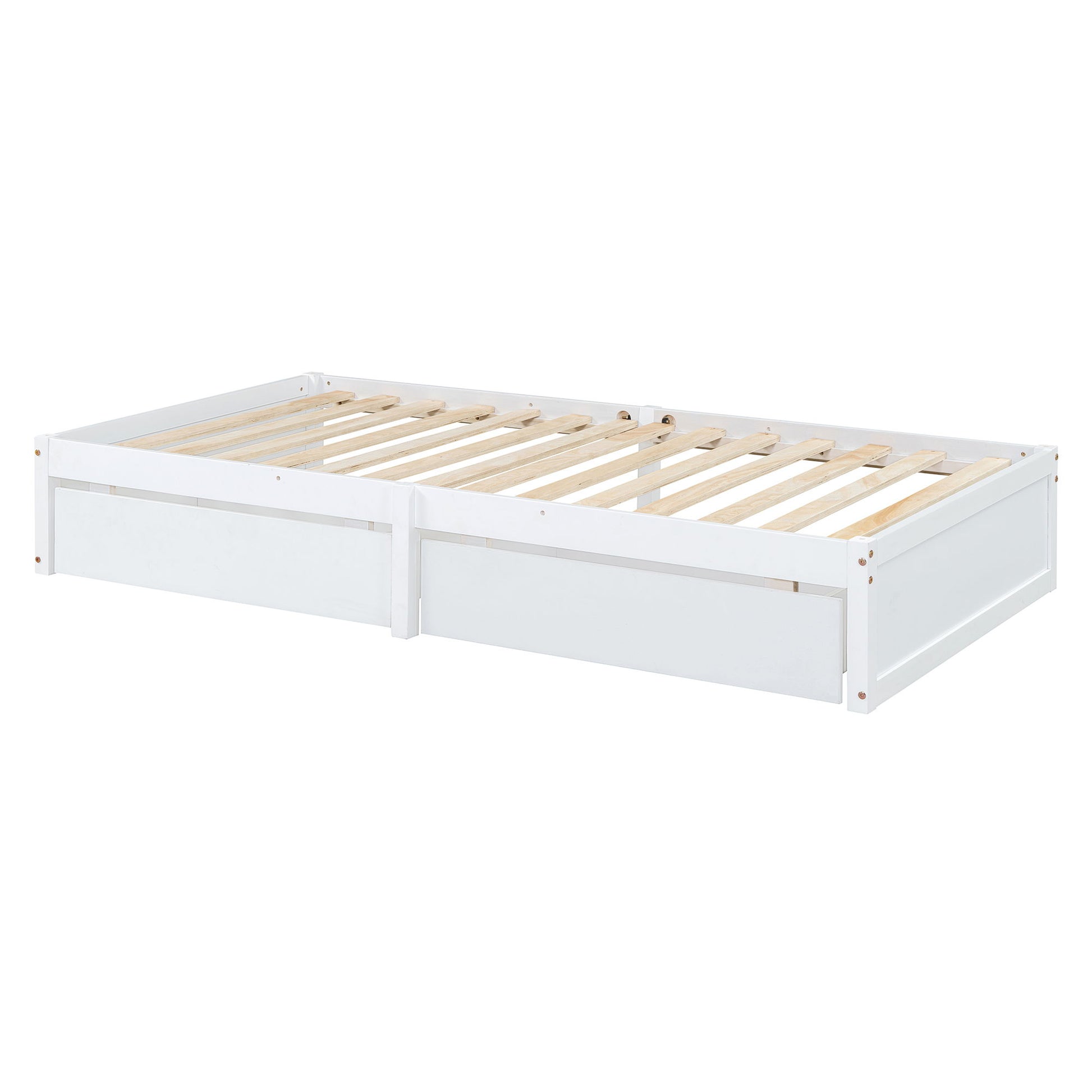 Daybed With Fence Guardrails And 2 Drawers, Split Into Independent Floor Bed & Daybed - The Sleep Loft - Online Mattress Showroom NYC