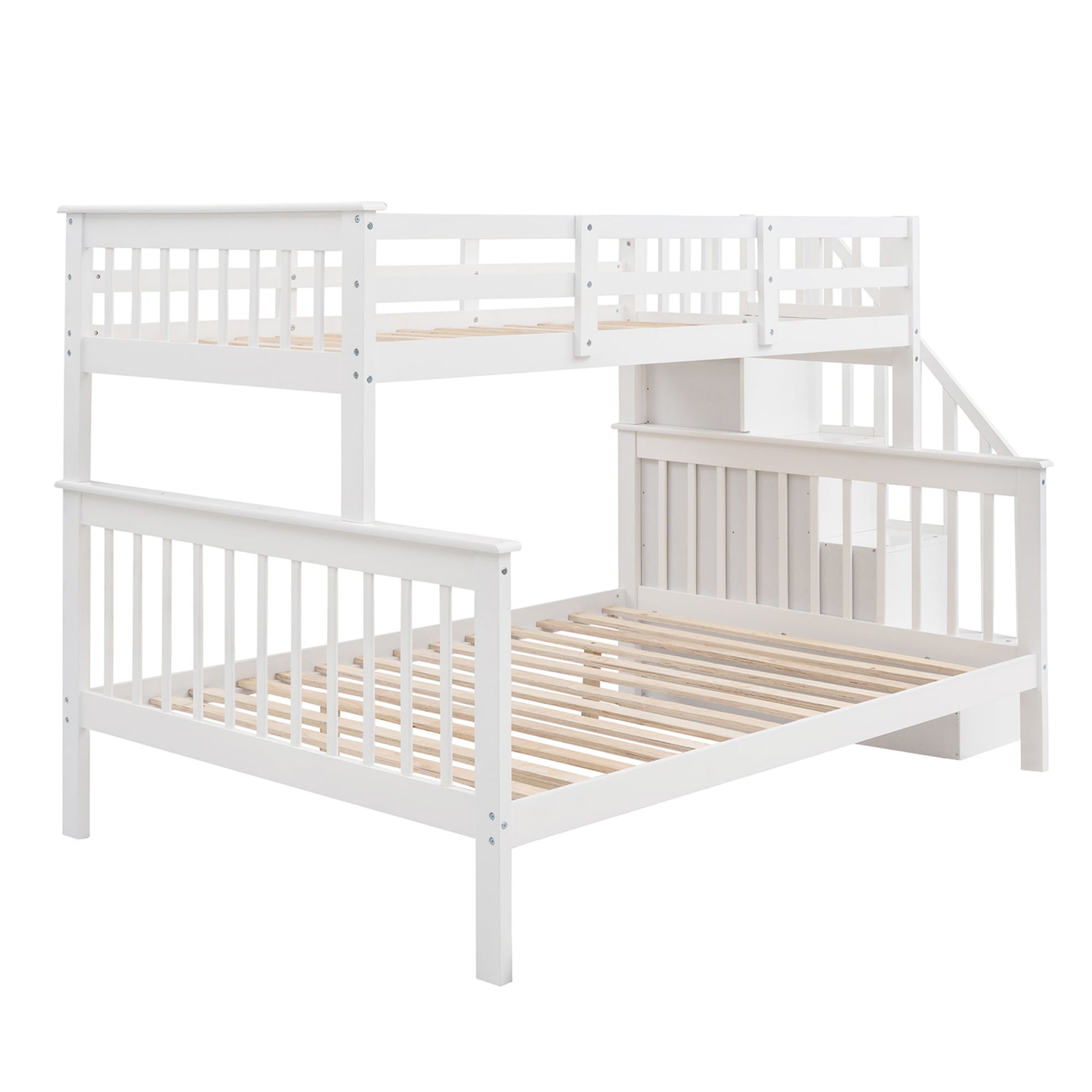 Stairway Bunk Bed With Storage And Guard Rail For Bedroom - The Sleep Loft - Online Mattress Showroom NYC