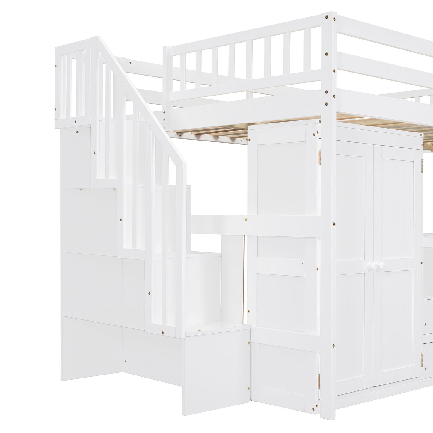Loft Bed With Stairs, Bookshelf, Drawers, Desk & Wardrobe, Space Saving Multifunctional Furniture - The Sleep Loft - Online Mattress Showroom NYC