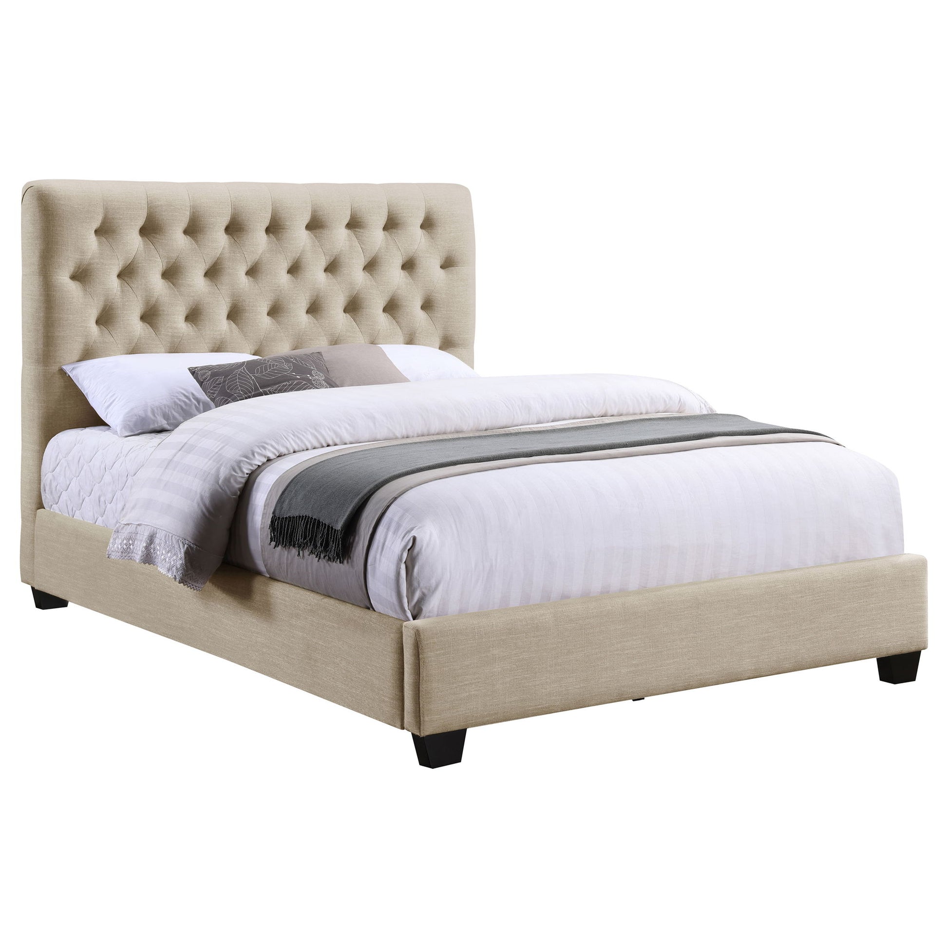 Saintes - Tufted Upholstered Wingback Bed - The Sleep Loft - Online Mattress Showroom NYC
